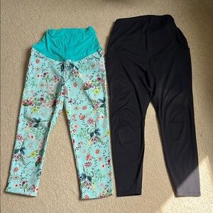 3x Maternity PAS DE DEUX Jeans OLD NAVY Quick Dry Legging 6/8 +Extra Black